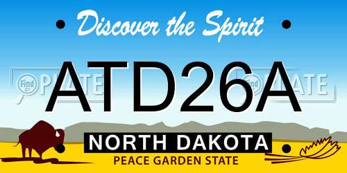 ATD26A North Dakota License Plate