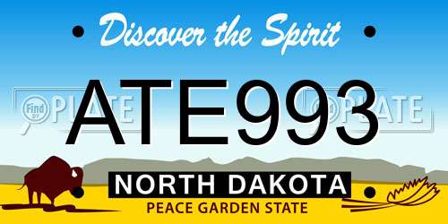 ATE993 North Dakota License Plate