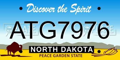ATG7976 North Dakota License Plate