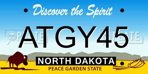 ATGY45 North Dakota License Plate