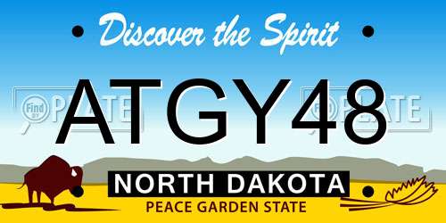 ATGY48 North Dakota License Plate