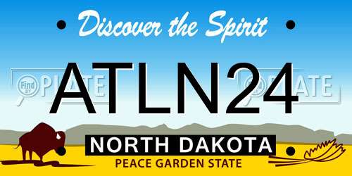 ATLN24 North Dakota License Plate
