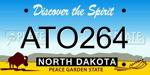 ATO264 North Dakota License Plate