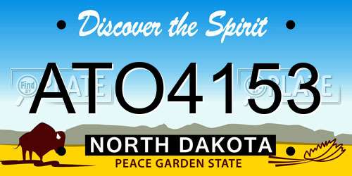 ATO4153 North Dakota License Plate