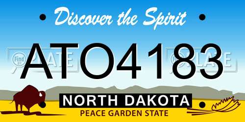 ATO4183 North Dakota License Plate