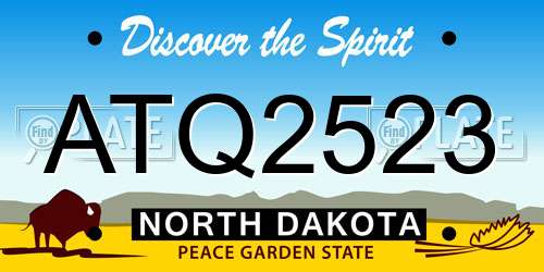 ATQ2523 North Dakota License Plate