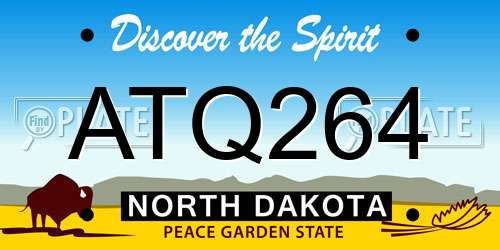 ATQ264 North Dakota License Plate