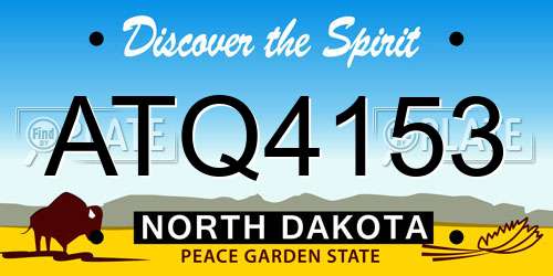 ATQ4153 North Dakota License Plate