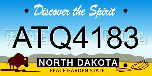 ATQ4183 North Dakota License Plate