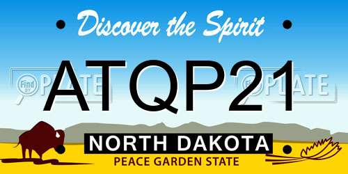 ATQP21 North Dakota License Plate