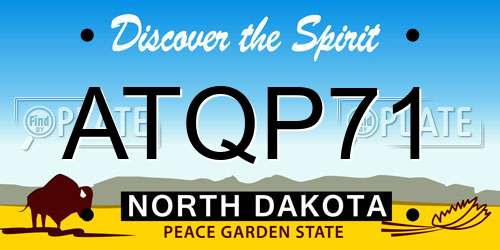 ATQP71 North Dakota License Plate