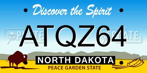 ATQZ64 North Dakota License Plate