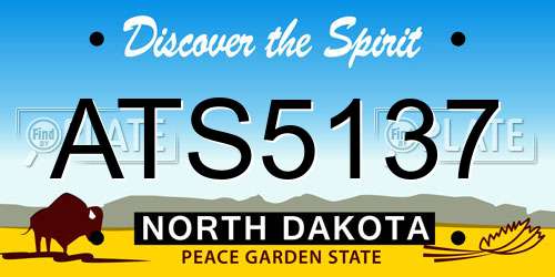 ATS5137 North Dakota License Plate
