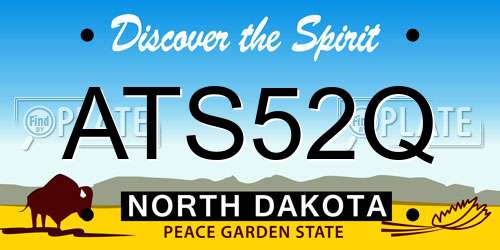 ATS52Q North Dakota License Plate