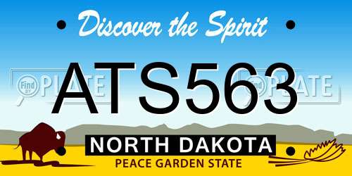 ATS563 North Dakota License Plate