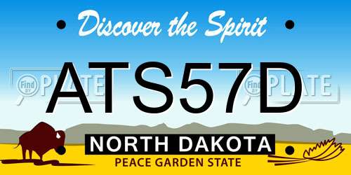 ATS57D North Dakota License Plate