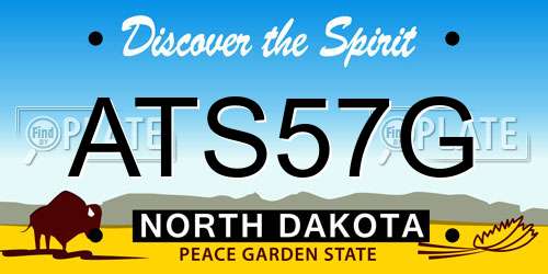 ATS57G North Dakota License Plate