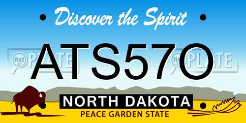 ATS57O North Dakota License Plate