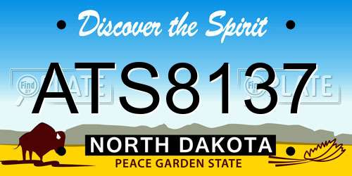 ATS8137 North Dakota License Plate
