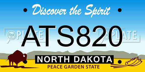 ATS820 North Dakota License Plate