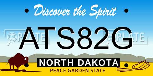 ATS82G North Dakota License Plate