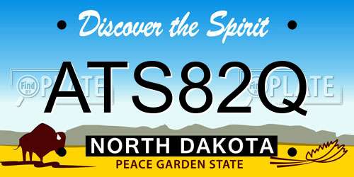 ATS82Q North Dakota License Plate