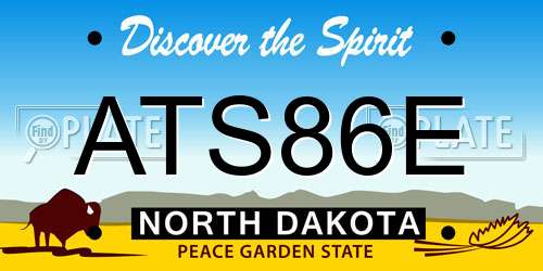 ATS86E North Dakota License Plate