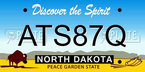 ATS87Q North Dakota License Plate