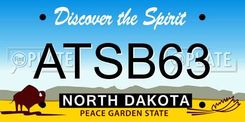 ATSB63 North Dakota License Plate