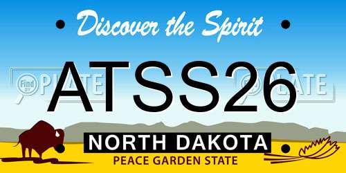 ATSS26 North Dakota License Plate