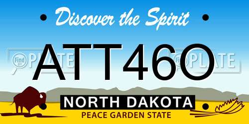 ATT46O North Dakota License Plate