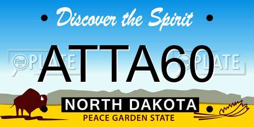 ATTA60 North Dakota License Plate