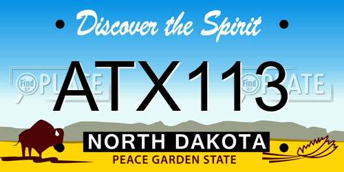 ATX113 North Dakota License Plate