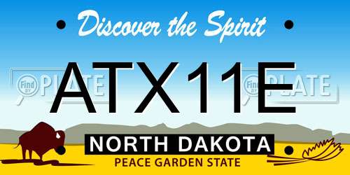 ATX11E North Dakota License Plate