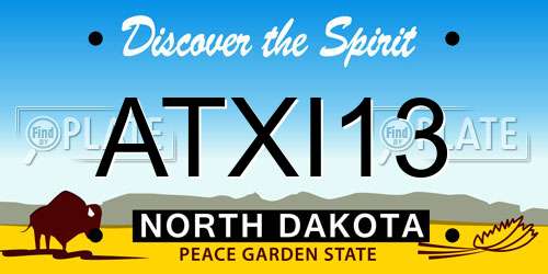 ATXI13 North Dakota License Plate