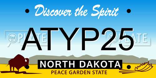 ATYP25 North Dakota License Plate