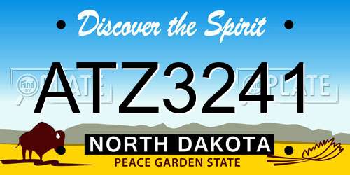 ATZ3241 North Dakota License Plate