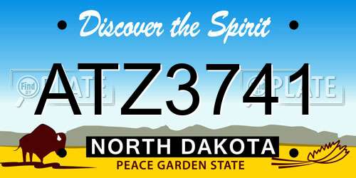 ATZ3741 North Dakota License Plate