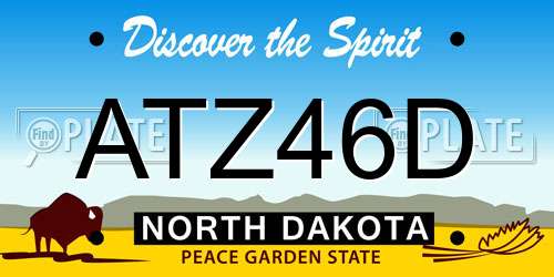 ATZ46D North Dakota License Plate