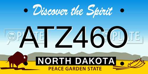 ATZ46O North Dakota License Plate