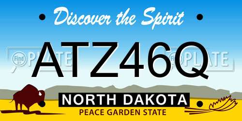 ATZ46Q North Dakota License Plate
