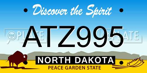 ATZ995 North Dakota License Plate