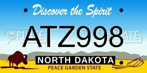 ATZ998 North Dakota License Plate