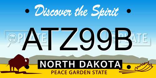 ATZ99B North Dakota License Plate