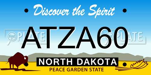 ATZA60 North Dakota License Plate