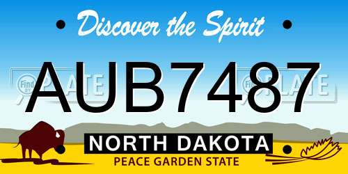AUB7487 North Dakota License Plate
