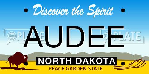 AUDEE North Dakota License Plate