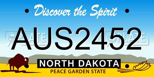 AUS2452 North Dakota License Plate