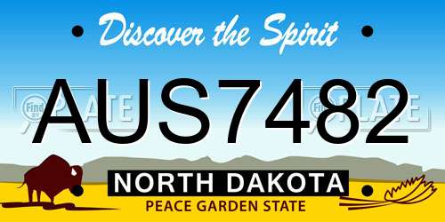 AUS7482 North Dakota License Plate