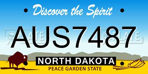 AUS7487 North Dakota License Plate